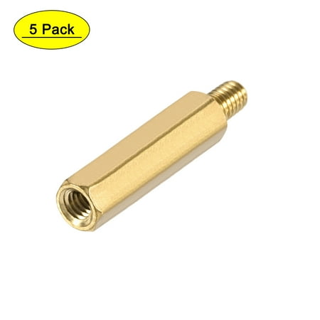 

Uxcell Brass M4 25mm+6mm Male-Female Hex Standoff 5 Pack