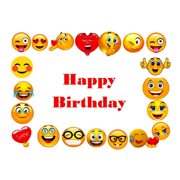 Emoji Border Edible Party Cake Topper Decoration Frosting Sheet Image-7.5"X10" - Walmart.com