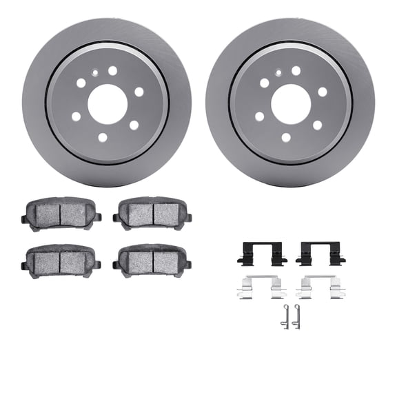 Dynamic Friction Company Rear Geospec Brake Rotors with 5000 Advanced Brake Pads includes Hardware 4512-48145