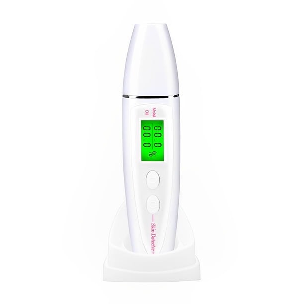 Soidarity Probador de humedad de aceite de piel ABS, reemplazo alimentado por , Sensor Detector Digital de Control de botón profesional Tratamientos faciales Blanco