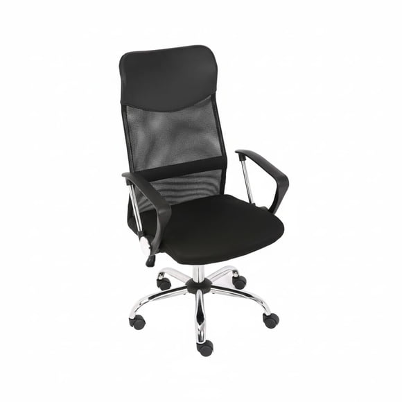 QinaQin Silla de oficina de malla con respaldo alto, diseño ergonómico con soporte lumbar y base giratoria, ideal para home office o estudio
