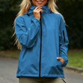 thumbnail image 6 of Waterproof Rain Jacket Women Hooded Zip Up Windbreaker Outdoor Coat Hiking Travel Lightweight Jacket, L, 6 of 7