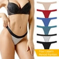 thumbnail image 2 of Xmarks Women's Breathable Seamless Thong Panties No Show Underwear Black XL, 2 of 9