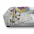 thumbnail image 3 of Birthday Soft Flannel Fleece Throw Blanket, Baby Cow Animal and Colorful Balloons on Abstract Polka Dot Backdrop Print, Cozy Plush for Indoor and Outdoor Use, 70" x 90", Multicolor, by Ambesonne, 3 of 6