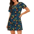 thumbnail image 1 of Disketp Hawaiian Style para Camisón Corto de Manga Corta para Mujeres, Camisón Cómodo con Escote Redondo, Bonito y Confortable, 1 of 6