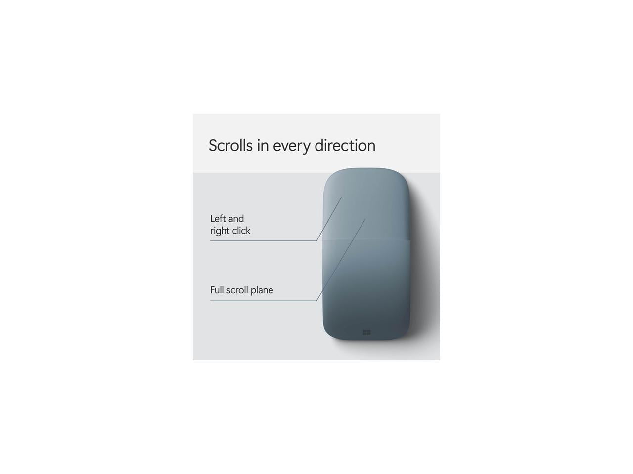 Microsoft - Surface Arc Bluetooth BlueTrack Ambidextrous Mouse - Wireless - Ocean Blue