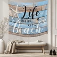thumbnail image 5 of Blue Beach Tapestry for Bedroom Wall Hanging Tapestry, Coastal Starfish Graffiti Retro Wooden Plank Ceiling Backdrop Tapestries Poster Blanket Wall Decor for Teens Room Living Room Dorm 59" x 90", 5 of 8
