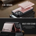 thumbnail image 5 of Wallet Case for iPhone 15 Pro Max,Compatible with MagSafe for Men Women,Detachable Magnetic Wallet Phone Case with Card Holder,Kickstand,PU Leather Shockproof Anti-fall Phone Case,Rosegold, 5 of 12
