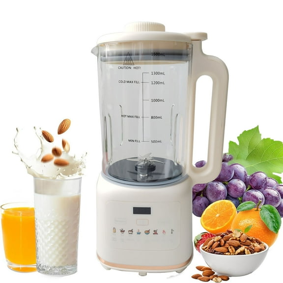 8-in-1 Nut Milk Maker Machine, 48 Blade 50oz Homemade Soy, Oat, Coconut, Juice, Plant-Based and Dairy Free Beverages, Automatic Almond Milk Maker, Delay Start/Keep Warm/Boil Water/Self Clean