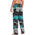 thumbnail image 6 of Men's Pajama Pants with Pockets Sleepwear Lounge Pants Stretch Casual Fox Animals Black Star, 6 of 7
