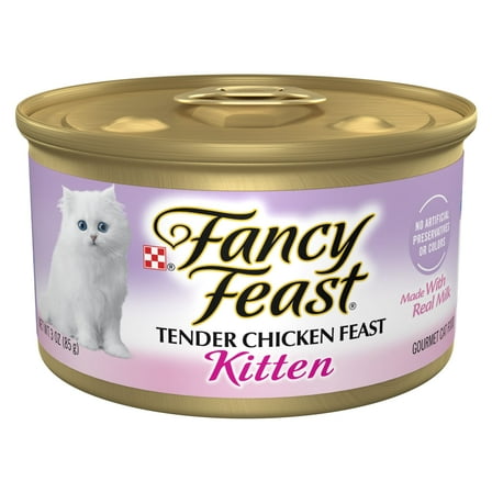 Purina Fancy Feast Kitten Food, Wet Cat Food, Chicken Feast & Milk, 3 oz Can