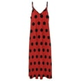 thumbnail image 6 of Black Polka Dots on Red Background Sleeveless Dress Loose Women's Dress Dresses Luxury Evening Dresses, 6 of 9