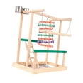 thumbnail image 4 of Parque de juegos de madera para pájaros, gimnasio de juegos para pájaros con comedero, soporte de juego para loros, juguetes para masticar para, 4 of 9