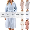 thumbnail image 3 of Women's Plush Fleece Bathrobe with Embroidery - Thick Long Sleeve Shawl Collar Robe with Belt and Pockets, Absorbent Mid-Length Lounge Wear for Winter, 3 of 7