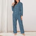 thumbnail image 2 of Pofeuu Chemical Formulas And Objects Print Womens Pajamas Set Long Sleeve Sleepwear Button Down Nightwear Soft Pj Lounge Sets Button Down Pajamas Women-Medium, 2 of 7