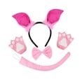 thumbnail image 2 of Diadema con Orejas de Cerdo, Cómoda de Llevar, Diadema con Orejas de Animales para Bailes de Máscaras Y Carnavales. El conjunto rosa incluye guantes., 2 of 9