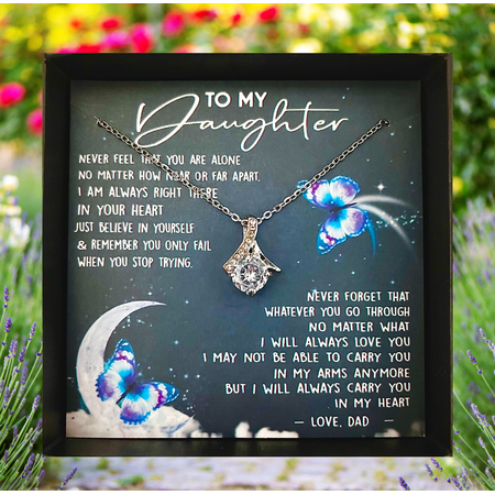 To My Daughter Necklace Father to Daughter Birthday Graduation Gift from Dad