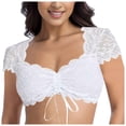 thumbnail image 3 of Tank Tops for Women,Elegant Underwire Lace Vest Blouse for Women Dirndl Style Festive Top,Camisole Tops for Women,White,L, 3 of 9