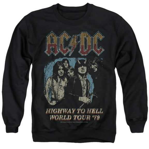 AC/DC Highway World Tour '79 Unisex Adult Pull-Over Sweatshirt Black