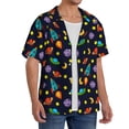 thumbnail image 2 of Rateoe Space D Print Mens Front Pocket Hawaiian Shirts Casual Shirts Short Sleeve Button Down Beach Tropical Shirts-XX-Large, 2 of 5