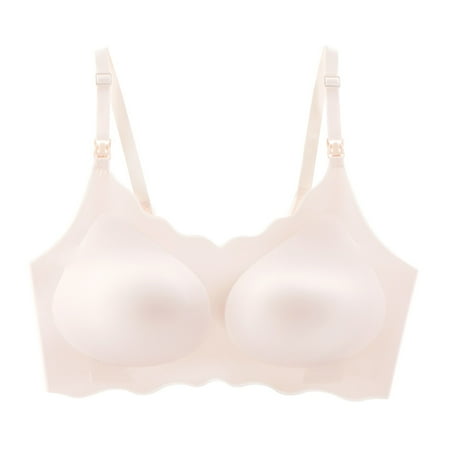 YHGFVOKJ Bras for Women Solid Color No Size Breastfeeding Comfort Foam Bralette with Seamless Thin Push Up No Underwire No Nursing Underwear Seamless Bras for Women Pink One Size