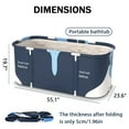 thumbnail image 3 of GIATUEE 55in Portable Folding Bathtub for Bathroom, Hot Ice Bath Tub for 2 Person , Blue White, 3 of 12