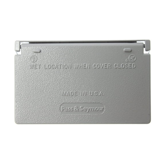 Pass & Seymour CA7-GH Single Gang Single Receptacle Weatherproof Cover, Gray