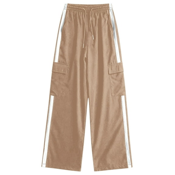 Kids Girls Cargo Pants Classic Baggy Cargo Pants Straight Leg Khaki Cargo Pants with Pockets Kids Clothes Girls Size 11-12 years