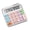 White, variant on Portable 12 Digit Calculator Flexible Key panel Large Screen Memory Function 15° Inclined Solar power Auto Charging For School Finance