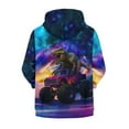 thumbnail image 2 of Chaqlin Galaxy Dinosaur Off Road Vehicle Kids Hooded Sweatshirt Long Sleeve Soft with Pockets Comfy Loose Athletic Wear for School Size 8-10, 2 of 6