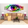 thumbnail image 3 of Startonight Huge Canvas Wall Art Colorful Eye, USA Large Home Decor, Dual View Surprise Artwork Modern Framed Wall Art Set of 7 Panels Total 39.37 x 94.49 inch, 3 of 9