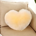 thumbnail image 2 of QTBIUQ fluffys Heart Throw Pillows, Shaggys Decorative Pillow for Sofa Couch Bed, Cute Room Decor Gifts for Women - Decorations for Valentines Day Mother Day Christmas Yellow, 2 of 6