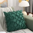 thumbnail image 3 of 2-piece Embrace Pillowcase - Sofa Cushion Cover Decorative Square Pillowcase, Solid color Modern Style Pillowcase, Hidden zipper 18x18" - green, 3 of 5