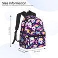 thumbnail image 4 of Haiem Skull colorful mushroom rainbow Lightweight Backpack for School, Classic Basic Water Resistant Casual Daypack for Travel with Bottle Side Pockets, 4 of 8