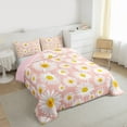 thumbnail image 3 of Homewish Cartoon Floral Daisy Bedding Comforter Set,Rustic Flower Twin Comforter Sets,Pink White Yellow Bedding Set For Girl Kids,Super Cozy Room Decor Reversible,2pcs, 3 of 8