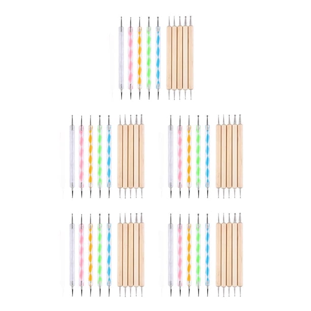 Vogacara 1 Juego de bolígrafos para puntear, dibujo profesional, juego de tallado de pintura, herramientas de manicura de diseño DIY, pluma de No.1 5piezas Vogacara CBP229642