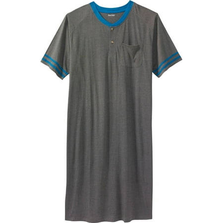 Hurley T-shirt Shorts - Kingsize Men's Big & Tall Short-sleeve Henley Nightshirt