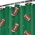 thumbnail image 3 of Green Striped Footballs Pattern Shower Curtain 36"x72" ,Bathroom Decorative Shower Curtains Set with 12 Hooks,Modern Waterproof Washable Shower Curtain, 3 of 6