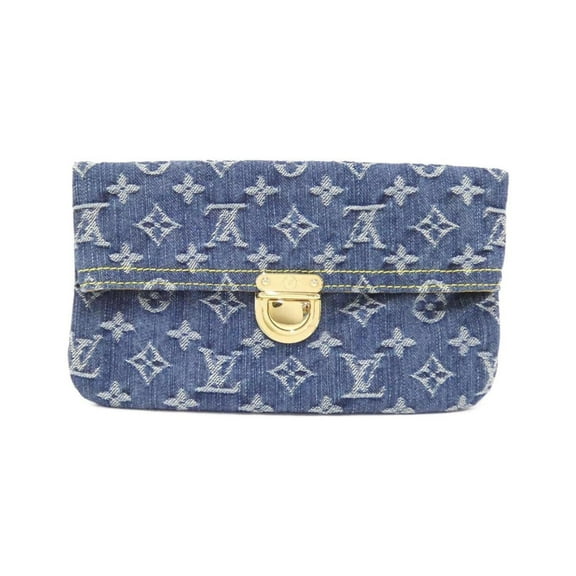 Pre-Owned Louis Vuitton Monogram Denim Pochette Plat M95007 Pouch