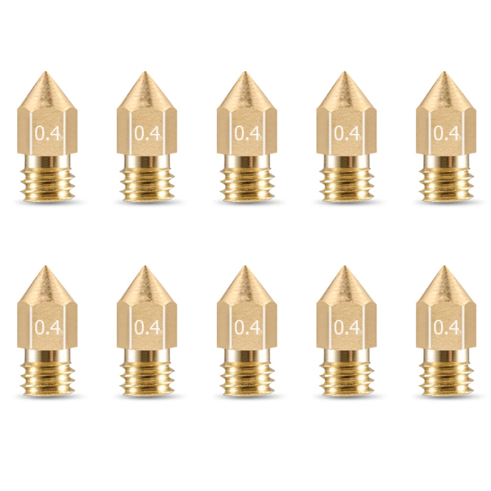 10Pcs 0.3/0.4/0.5/0.6mm Brass MK8 Extruder Nozzle For Creality CR-10 3D Printer 