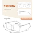 thumbnail image 5 of Cyxus Blue Light Glasses Anti Eyestrain Computer  Gaming Glasses Classic Square Clear Lens Eyeglasses Frame for Women and Men（Crystal）, 5 of 8