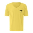thumbnail image 3 of MNCEKFOD Summer T Shirts for Men 2025 Oversized Tshirts Crew Neck Short Sleeve With Coconut Tree Print Relaxed Fit Mens Tops Yellow XXL, 3 of 3
