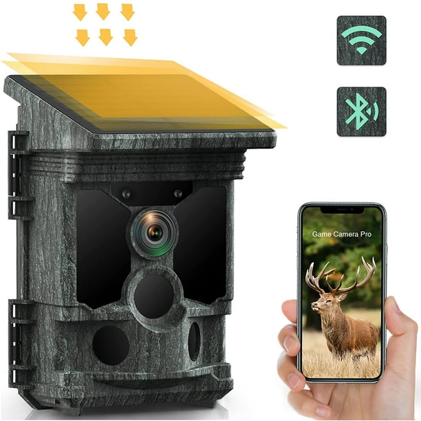 NEXCAM Solar Trail Camera Native 4K 30fps 46MP WiFi Bluetooth Hunting