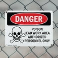 thumbnail image 5 of (2 Pack) Poison Lead Work Area Authorized Only OSHA Danger Sign 18 Inch X 12 Inch Plastic Sign, Weather Resistant, UV Protected for Workplace, Business, and Construction Site, Made in, 5 of 8