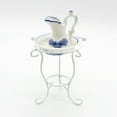 thumbnail image 3 of Estante de Metal para Lavabo de Maceta de Agua de Cerámica Floral Azul 1/12 perfke Mini conjunto de lavabo de pote de agua, 3 of 8