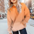 thumbnail image 2 of YIWULA Girls Hoodie Classic Colour Gradient Lined Hoodie Comfortable Soft Warm Fashionable Tie Dye Print Casual(13-14 Years,Orange), 2 of 6
