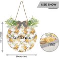 thumbnail image 3 of Coolnut Welcome Sign Hanging Plaque Sign Yellow Roses Porch Wall Front Door Garden Home Welcome Hanging Sign, 12x12 in Home Decor, 3 of 7