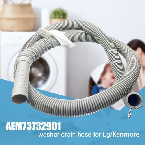 AEM73732901 Washer Drain Hose for LG Kenmore, Washing Machine Drain Hose Replacement, Replaces Parts Number AEM73732901 AEM74053001 MEGJ62685201 2702257 PS8749199 PS8749199$$Tools & Hardware Other