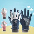 thumbnail image 5 of NAISIBABY Kids Winter Gloves, Outdoor Snow Thickened Warm Waterpoof Cold Weather Ski Cycling Gloves Blue 4-7T, 5 of 6