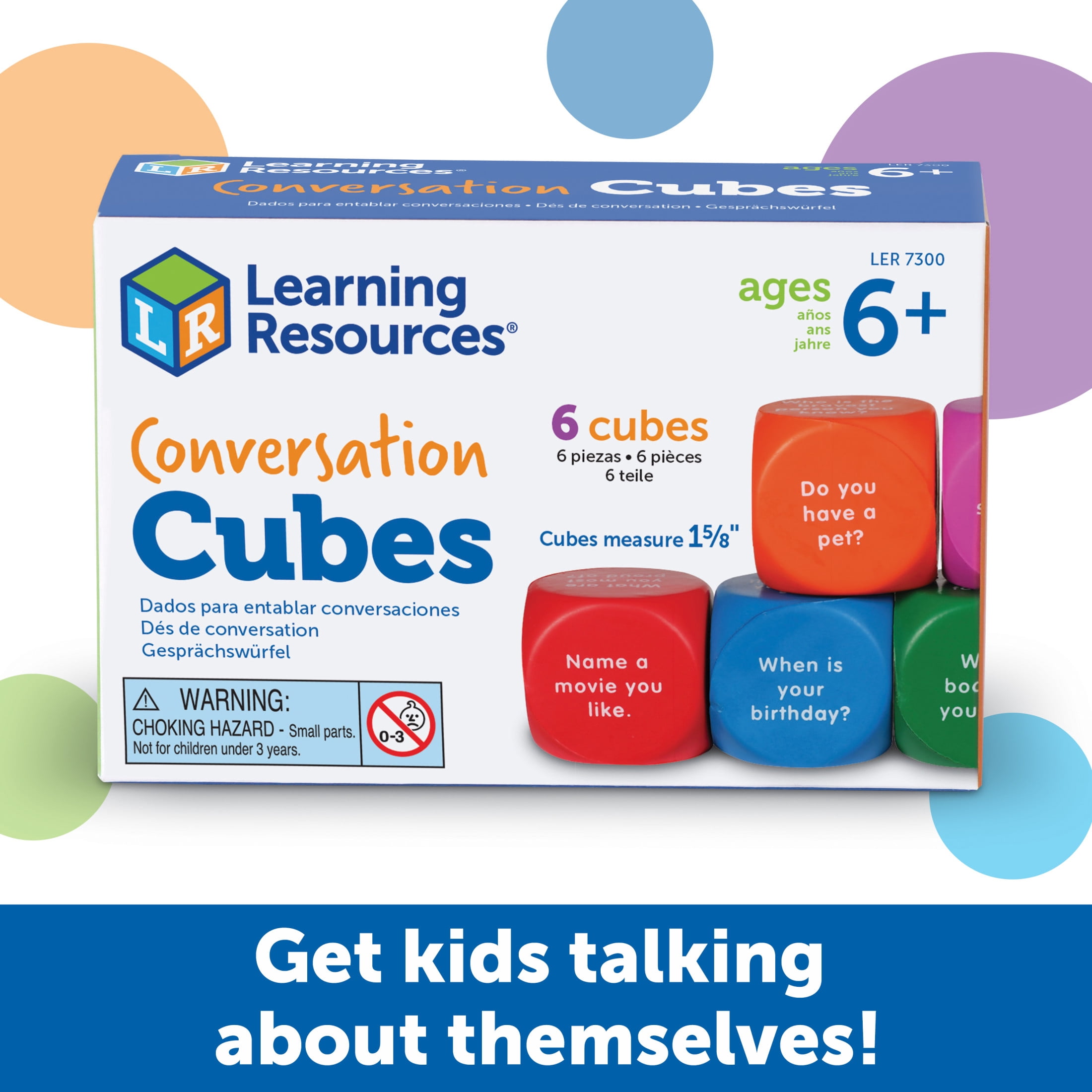 Learning Resources Conversation Cubes, Social Dice, Ages 6+